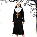 Generico Costume Da Suora Halloween Donna,Collana Con Ciondolo...