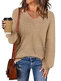 Sweaters for Women Blouses 2026 Early Fall Fashion Clothing School Outfits for Teachers Long Sleeve Shirts Womens Tops Anthropologie Sweater Cowboy Chic Chocolate Brown Clothes Camel Large