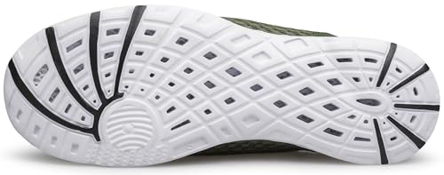 DOUSSPRT Sapatos aquáticos masculinos de secagem rápida, calçados aquáticos esportivos, Verde escuro