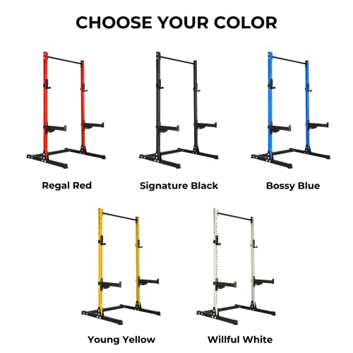 Image of BullrocK Raptor Squat Stand 486 Multipurpose Rack with Pull-Up Bar for Home & Commercial Gym Bench Press & Squatting Powerlifting Steel Squats Rack (Spotter Arms + Signature Black)