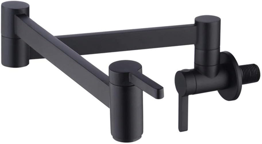 Faucets,Taps for Pot Filler Wall Mounted, Double Handle Cold Water Tap Brass 360 Swivel, Faucet Kitchen Sinks/Chrome sculptu