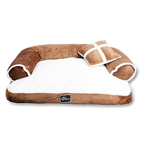 RFAIKA Camas para Perros Gato Pequeños - Plush Caseta Perro es Suave y No se Colapsa Puede Proteger la Columna Vertebral de tu Mascota y Hacer Que tu Mascota Duerma más Cómoda, Viene con una Almohada