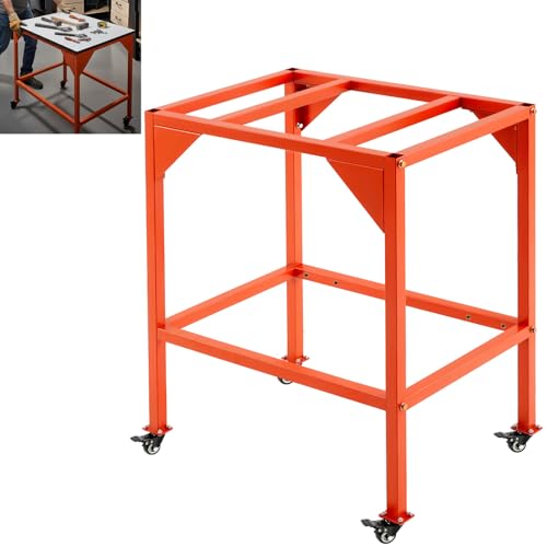Colingmill Router Table Steel Stand Heavy Duty Router Table Stand with Adjustable Leveling Feet for Miter Saw Drill Presses Grinders Planers and Sanders Orange