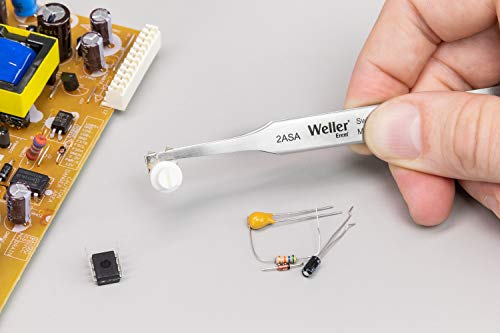 "Weller Erem 2Asa Stainless Steel Straight/Round Broad Anti Magnetic Tweezer" ("4.75"" Length, Tip Width 2 Mm, With Straight/Round Broad Tip") #TOP5