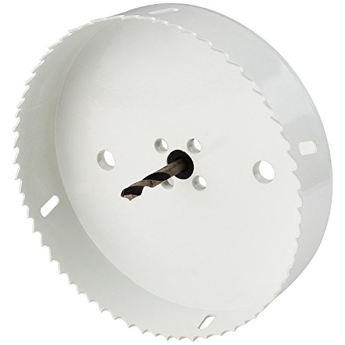 Acrux7 6 Inch (152Mm) Corn Hole Drilling Cutter For Cornhole Game, Hole Saw Blade With Hex Shank Drill Bit Adapter,Heavy Duty Steel Design(White) #TOP3
