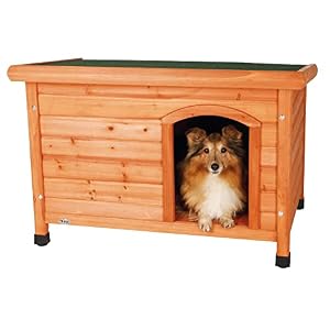 TRIXIE Classic Outdoor Wooden Dog House Dog Kennel Solid Wood Weather Proof