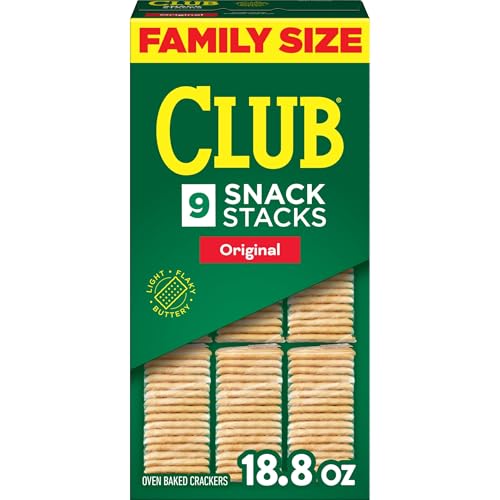 Image of Club Snack Stacks Crackers, Lunch Snacks, Family Size, Original, 18.8oz Box (9 Stacks)