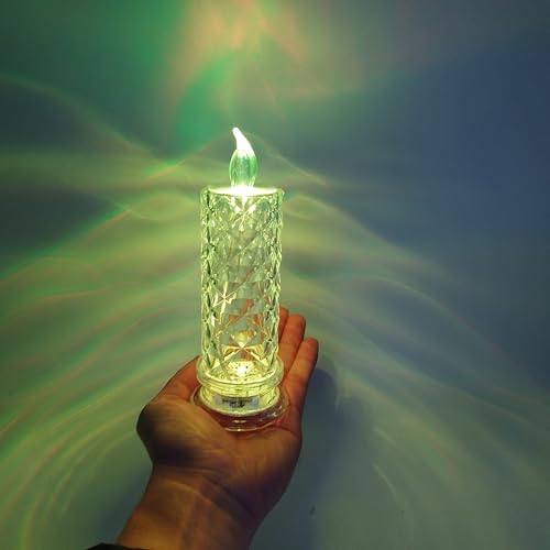 Image of Rechargeable Rose Shadow LED Flameless Candles with Remote | adjustable brightness touch