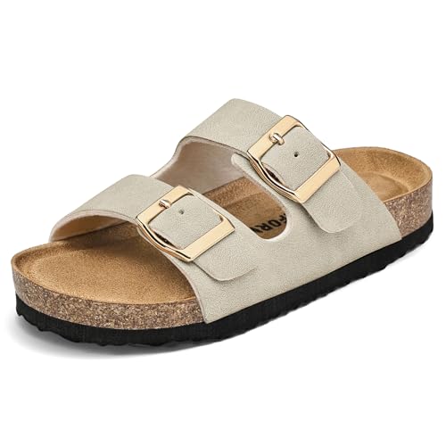 Image of K KomForme Kids Sandals Boys Girls Slide Cork Footbed Slipper with Adjustable Straps for Little Kid /Big Kid