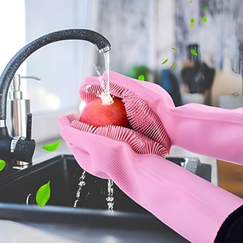 Image of KBS Bottle Cleaning Brush Silicone Long Handle for Water Bottle Containers Vase and Glass Sports Bottle Cleaner for Home and Kitchen Accessories Item (2-BOTTLEBRUSH+2GAPBRUSH+Cleaning Gloves)