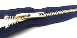 No divisible. K-Y YKK RGC-56 Cremallera no Divisible de Metal con Aspecto Dorado, Metal, Marine, 14 cm