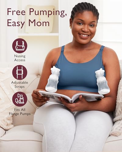 Image of Momcozy Pumping Bra Hands Free, Pumping and Nursing Bra in One Holding Breast Pump for Spectra, Lansinoh, Medela
