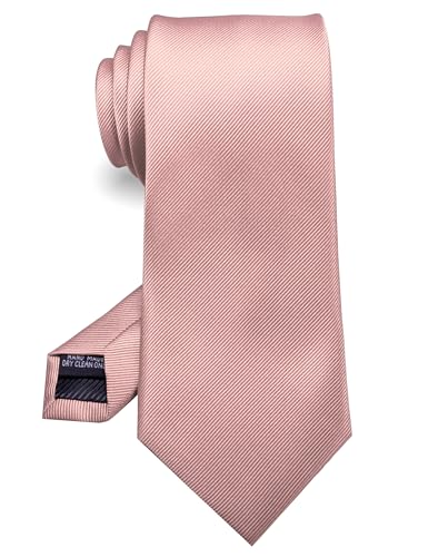 RBOCOTT Silk Rose Gold Tie Business Wedding Formal Necktie for Men (66)