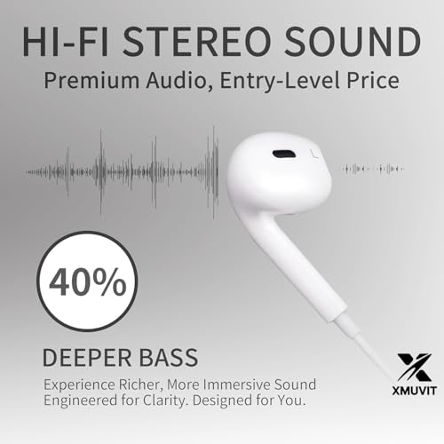 Image of Wired Earphone Bluetooth with Lightning Connector, [MFi Certified] with Microphone Volume Control Music and Calling Headphones Compatible for iPhone 14 /13 /12 /11 /SE /X /XR /XS Pack of 2