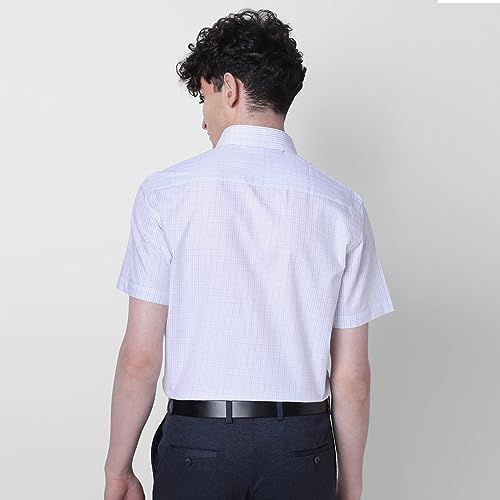 Image of J. HAMPSTEAD Cotton Regular Fit Checks Formal Shirt for Men (JS11053H)