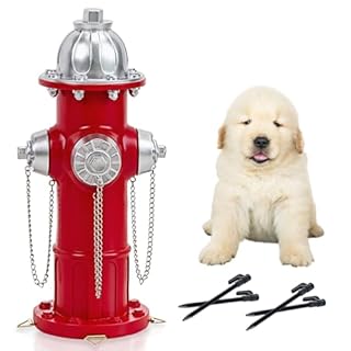 Prefdo Dog Fire Hydrant Pee Post, Puppy Pee Post Training Statue, Indoor Outdoor Fire Hydrant Decor Figurines for Yard Art Garden Lawn, Gift for Fireman (14.5 inch)