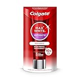 Colgate Max White Ultimate Radiance Whitening Toothpaste Deeply whitens with Active Oxygen Molecules for 10X Whiter Teeth*. *Stains Caused by Food & Drink vs Fluoride Toothpaste After 3 Days.
