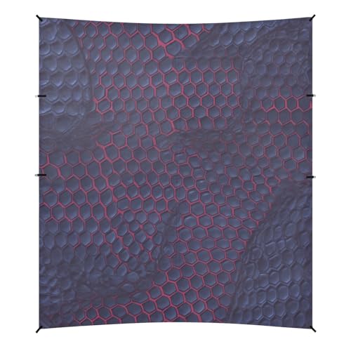 Snake Skin Print Style Palevioletred Foldable Beach Tent UPF50+ Protection Easy Setup Portable Sunshade with Sandbags & Sand Shovel for Camping Trips, Fishing, Backyard Fun or Picnics