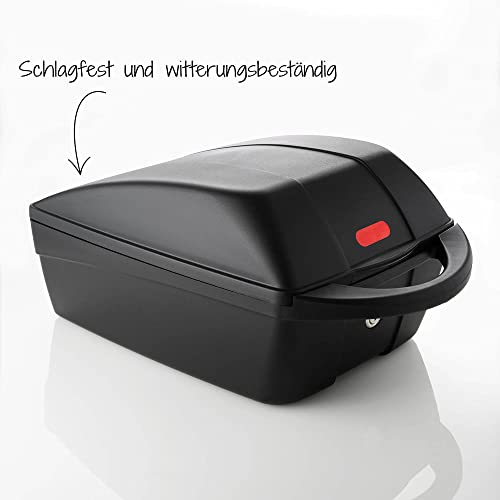 FISCHER Gepäckträger-Box, passend für alle gängigen Gepäckträger, geeignet für E-Bikes, abschließbar, schwarz