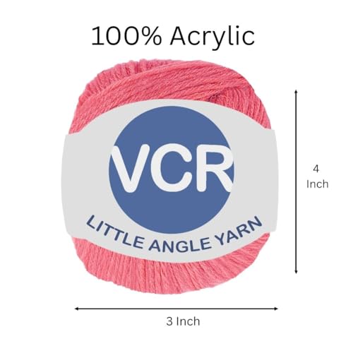 Image of VCR 4 Ply Coral Pink Little Angle Yarn, 25 Grams, 92 Meters Length, 100% Acrylic Soft Baby Knitting Yarn for Crochet, Newborn Sweaters, Soft Baby Socks, Mittens and Leggings, Pack of 1