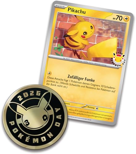 Pokémon-Sammelkartenspiel: Kollektion Pokémon Day 2026 (1 holografische Promokarte, 1 Münze und 3 Boosterpacks) – Ansicht 5