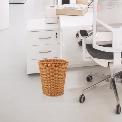 Image of Ciieeo Woven Trash can 9.65In Braided Waste Basket Compact Desktop Storage Bin for Bathroom Bedroom Kitchen Office Organization