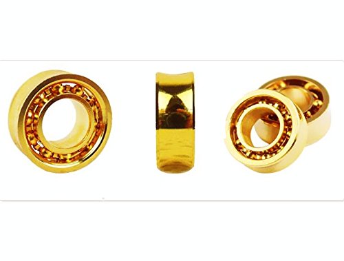 Unresponsive Yoyo Ball Bearings, Pack Of 2 Golden-Plated 10 Ball Yoyo Bearings +6 Axles (8Mm/10Mm/12Mm) + Bearing Remover #TOP1
