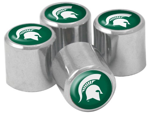 NCAA Michigan State Spartans Metal Tire Valve Caps 4-Pack