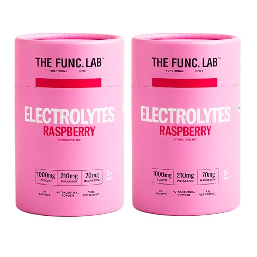 Image of The Func. Lab Daily Electrolytes - Salty Raspberry Pack Of 2 | 30 Sachets Each | Instant Hydration Powder with Sodium, Potassium, Magnesium | Sugar-Free, No Preservatives | Instant Energy & Recovery Drink