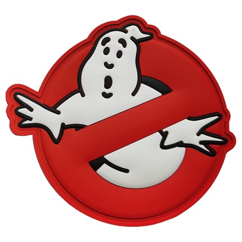 Jestik PVC Patch Glow in The Dark Funny Patches Military Tactical Morale Patch with Hook and Loop Fastener Patches for Backpacks Military Uniforms Jeans Jackets Vests & More - No Ghost Red