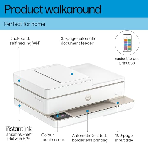 HP Envy 6520e All in One Printer | Perfect for Home | Colour | Wireless | Print, Scan & Copy | 3 months free Instant Ink | Automatic 2-sided Photo Printing | Beige - Image 4