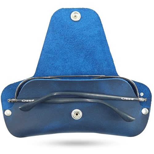 Image of Toprank Leather Eyeglass Case - Handmade Slim Sunglasses Holder, Genuine and Universal Fit for Men and Women
