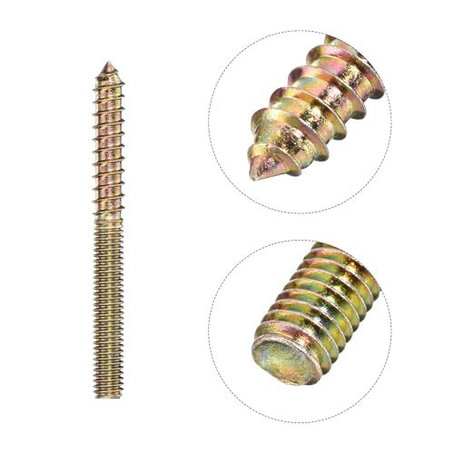 Image of uxcell 3 /8-16x4 Hanger Bolts, 12pcs Double Ended Screws Wood Dowel Screws for Furniture