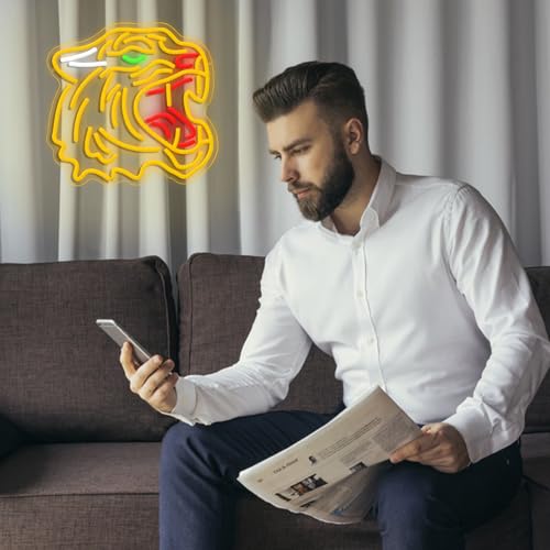 Image of Tiger Neon Sign Dimmable Cool Roaring Tiger Neon Light for Wall Decor USB Powered Wild Animal Led Light Signs for Game Room Man Cave Zoo Bedroom