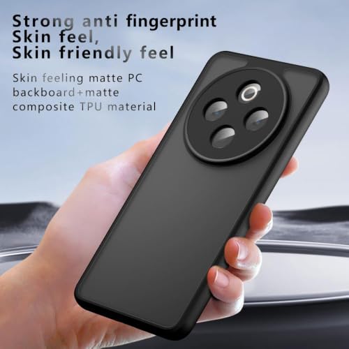 Image of Matte PC+TPU Phone Case for Vivo T4 5G / iQOO Z10 5G, Air Bag Protection, Anti-Fingerprint, Micro Arc Edge, Never Turns Yellow, Skin-Friendly Feel, Black