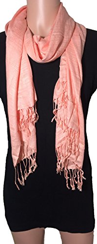 100% Natural Pure Silk Scarf, Solid Color Plain Scarves Soft Winter, Coral2