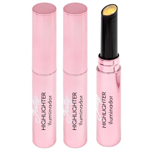 The Fruit Company Iluminador en Barra de Gelatina Facial Pack de 3 | Color Golden Girl | Jelly Highlighter con Textura Suave y Brillante | Brillo Natural Dorado y Efecto Glow | Let It Shine