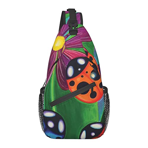 Sac à dos à bandoulière coloré en forme de pigeons - Sac à dos décontracté pour homme et femme, Coccinelle colorée, taille unique Cover