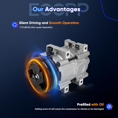Image of ECCPP AC Compressor Fit for Ford Mustang 4.0L 2007-2010 | Fast Cooling AC Compressor with Clutch