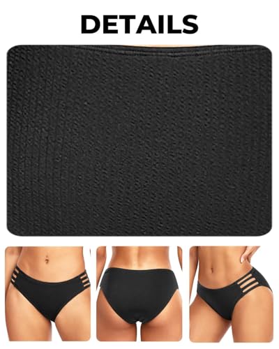 Image of Women Bikini Bottom Full Coverage Bathing Suit Bottoms Swimsuit Bottom | Low Waist Design, Side Strap Cutout, Full Rear Coverage, Secure Fit, Soft Breathable Fabric