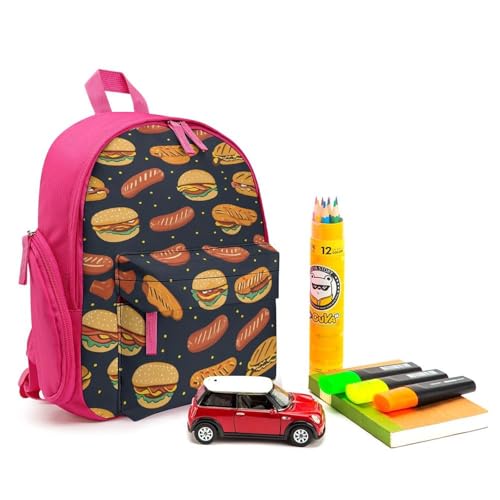 Hot Dogs Chicken Drumsticks Burgers Cute Backpack Small Daily Daypack Travel Shoulder Bag with Adjustable Strap Graphic Print3