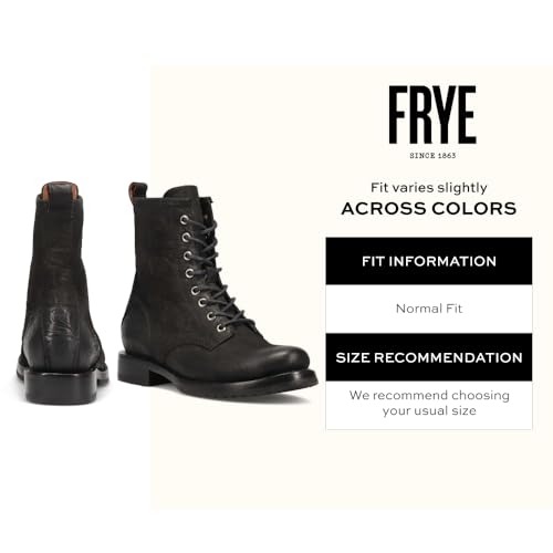 Image of Frye Veronica Women's Combat Boots Crafted from Hand-Burnished Vintage Italian Leather with Genuine Stitch-Down Welt Construction and Leather Lining - 6 inch Shaft Height