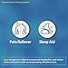 HealthA2Z® Extra Strength Pain Relief PM| Acetaminophen 500mg | Diphenhydramine 25mg | Pain Reliever & Nighttime Sleep Aid | (365 Count (Pack of 1))