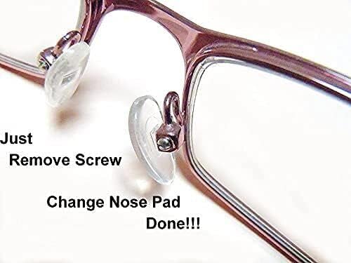 RSINC Eyeglass Silicon Nose Pad Anti-Slip Stick On Press Fit Slide in Nose Pad for Rimless Frame Oval Nose Pad 8 mm X 13 mm 2