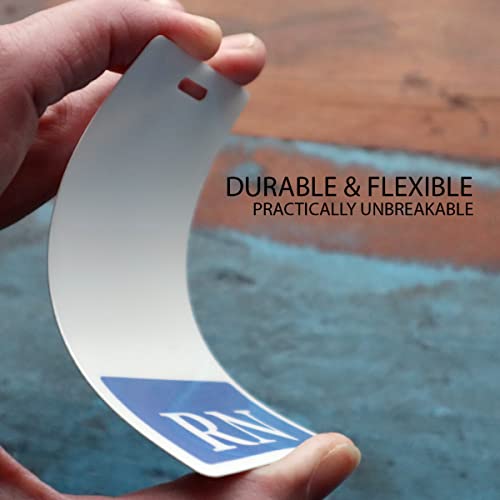Badge infirmier vertical fond bleu d'identification - 6