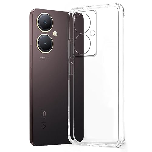 Image of Fashionury Crystal Clear Case for Vivo Y27 / Vivo Y27 2023 | Yellowing Resistance | Transparent TPU Silicone | Raised Camera Lips | Slim Transparent Cover