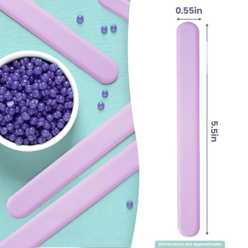 Image of 6Pcs silicone wax applicator Non-stick Waxing Applicator Hair Removal Sticks Applicator Spatula Reusable Hard Wax Scraper for Home Salon Body Use (4pc purple)