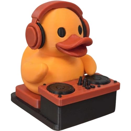 DJ Duck Collectible Figurine - Colorful Music-Themed Desk Display for Unique Gift and Party Decor - 3D Printed in Canada