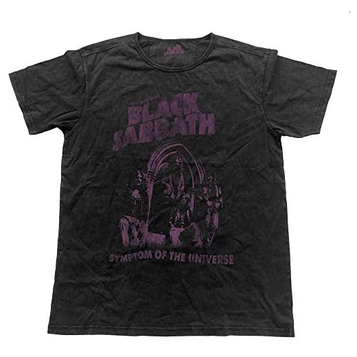 Black Sabbath Symptom of The Universe (Vintage Finish) Camiseta, Negro (Black Black), X-Large para Hombre