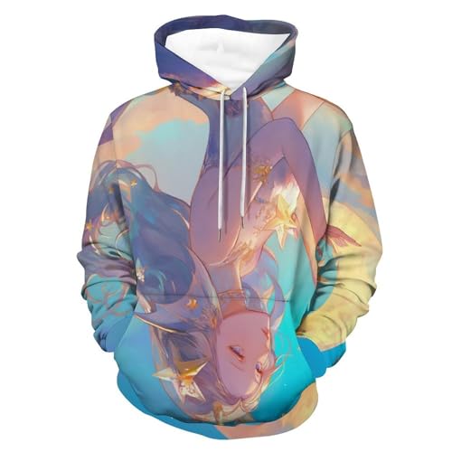 Sweat à capuche sirène lune et étoiles pour homme et femme taille S
